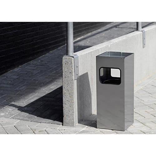 Slitstark 333101 fyrkantig metallsockel askfat med sand, svart