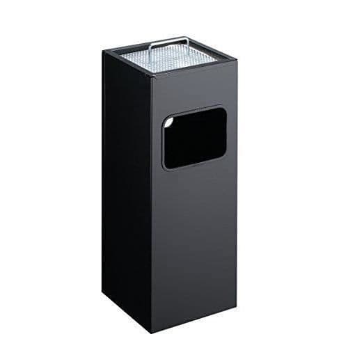 Slitstark 333101 fyrkantig metallsockel askfat med sand, svart