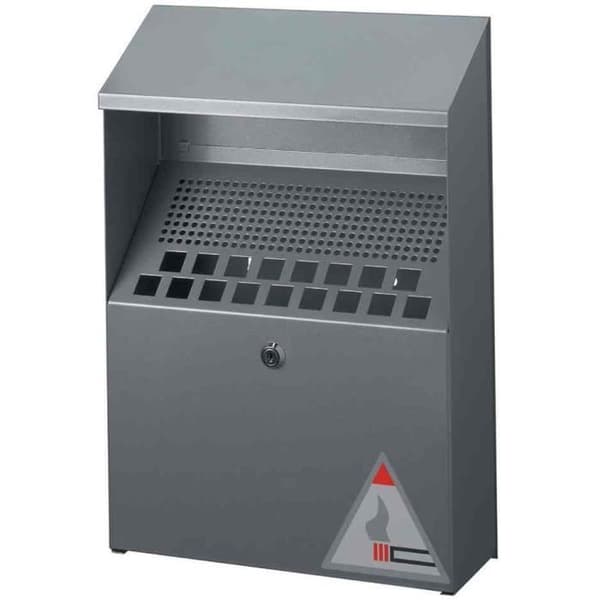Metallvägg askkopp, 4 liter, metallic silver
