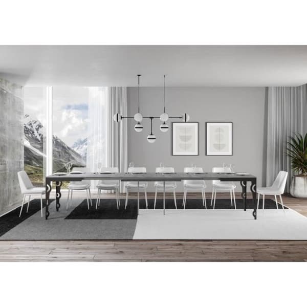 Bord Karamay Evolution Cement Skiva 90x180 Lång 440 Antracit ram