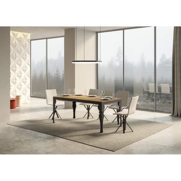 Paxon Evolution Bord Natural Oak Skiva 90x160 Lång 264 Antracit ram