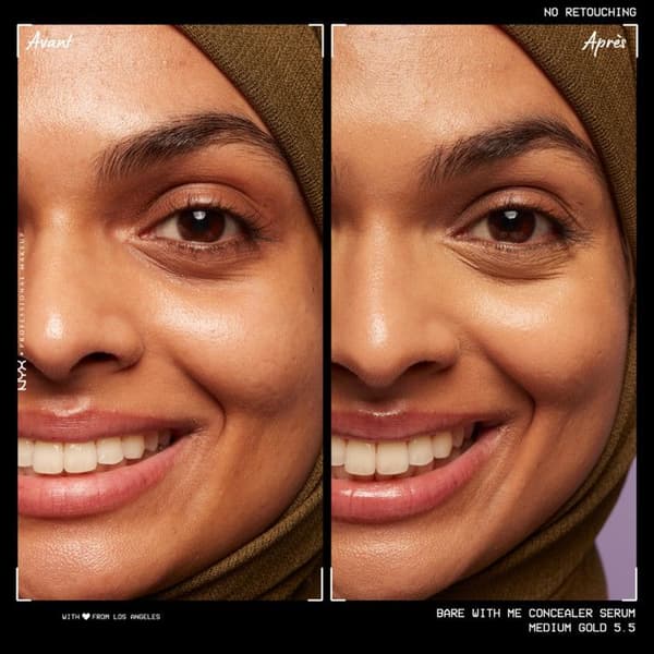 NYX Professional Makeup Bare With Me Concealer Serum, Natural Finish, Medium Täckning, Nyans: Medium Golden (05.5)
