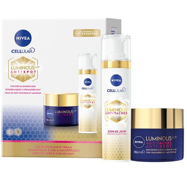 Anti-aging och anti-fläckar paket - NIVEA - Daglig vård + Nattkräm - CELLULAR LUMINOUS630
