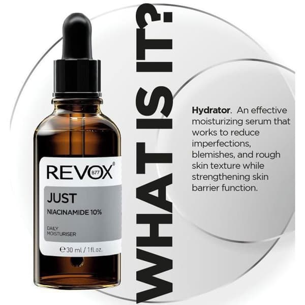 Ansiktsserum - Revox - Endast Niacinamid 10% - 30ml - Utan alkohol - Torr hud - Sebumbalans