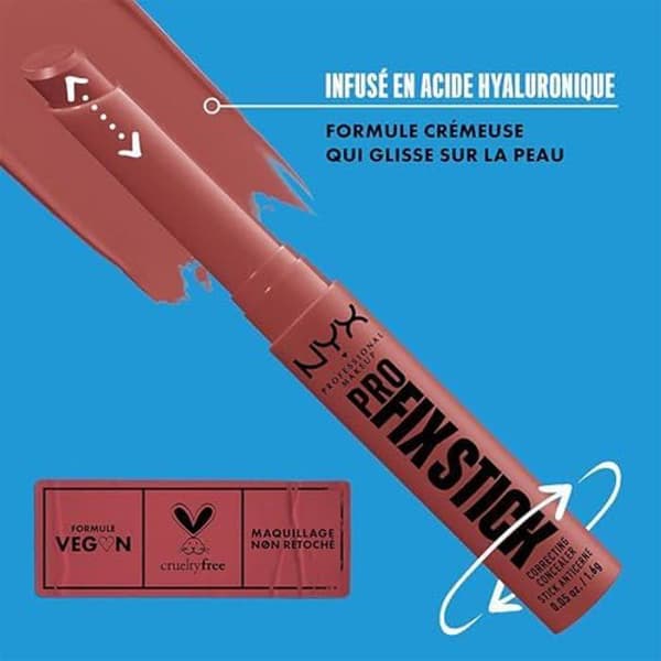 NYX Professional Makeup Concealer Stick, täcker brister, mörka fläckar och missfärgning, 12H Hold,