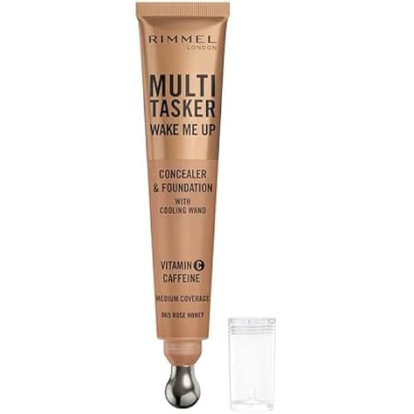 Concealer &amp; Foundation - RIMMEL - 65 - Rosenhonung - 20ml - Koffeininfunderad - Ljusande