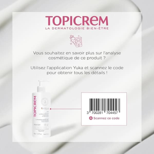 Soin éclaircissant - Topicrem - Mela Lait Unifiant - SPF15 - Ultra Hydratant - 500 ml