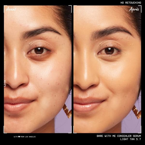 NYX Professional Makeup Bare With Me Concealer Serum, Natural Finish, Medium Coverage, Shade: Light Tan (05.7)