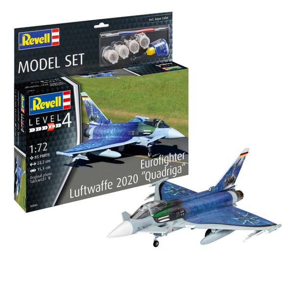 Revell Model Set - Eurofighter Luftwaffe 2020 "Quadriga" 1:72 - 85 Bitar