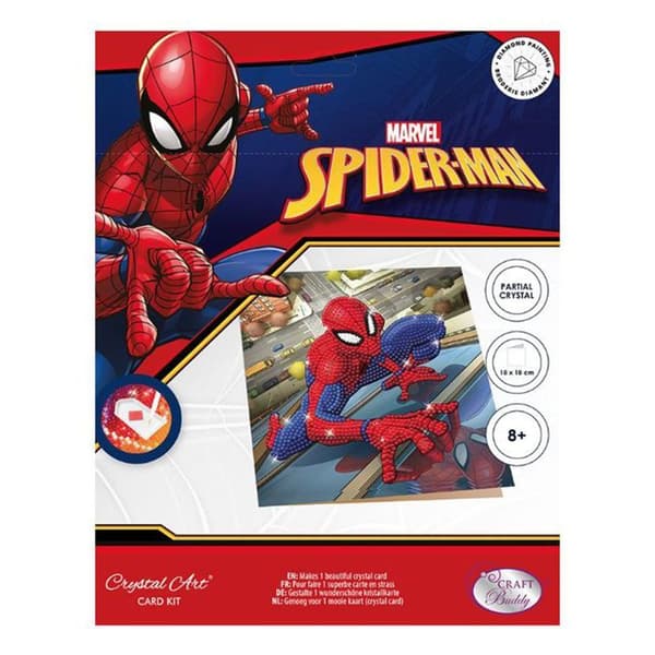 Crystal Art diamantkort - Spiderman - 18 x 18 cm