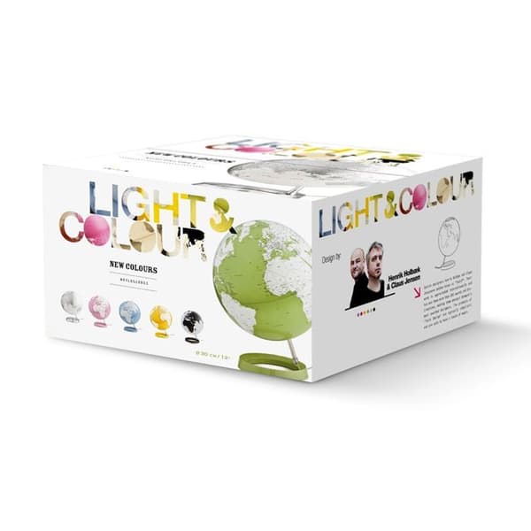 Lysande jordglob - Design - Ø 30 cm - PMMA-fot - Guldbas - Inredning