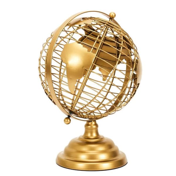 Globe Terrestre Dekor i Metall 'Världen' 28cm Guld - Paris Pris - Inredning
