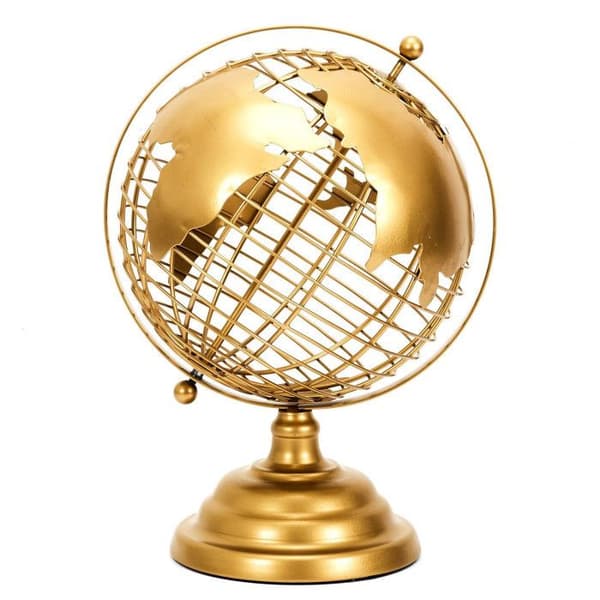Globe Terrestre Dekor i Metall 'Världen' 28cm Guld - Paris Pris - Inredning
