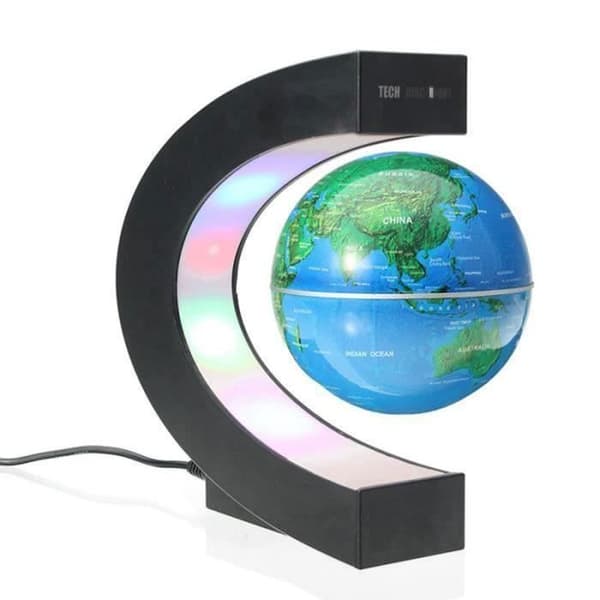 Svävande jorden glob med magnetisk levitation, anti-gravitation, planisfär dekoration för inredning, trendig och original.