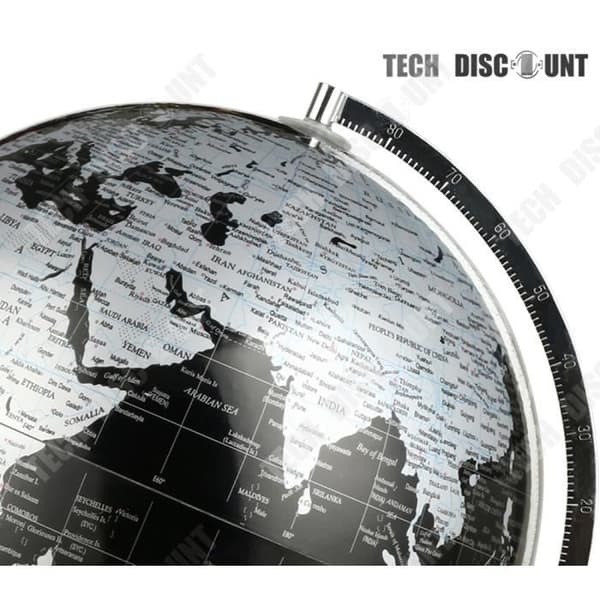 TD® Metal World Globe- Utbildningsversion- Enkel svartvit metallglobdekoration- Kontor- Vardagsrum