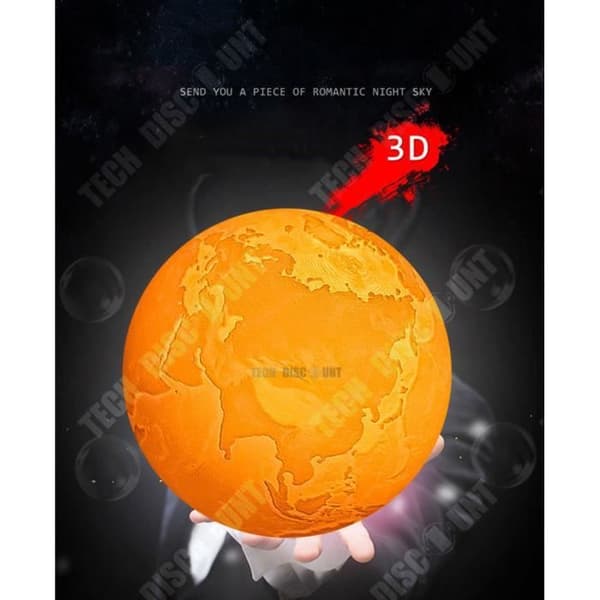 TD® jordglob LED-ljus geografi inredning jordgåva ljusgul belysningsstyrka boll