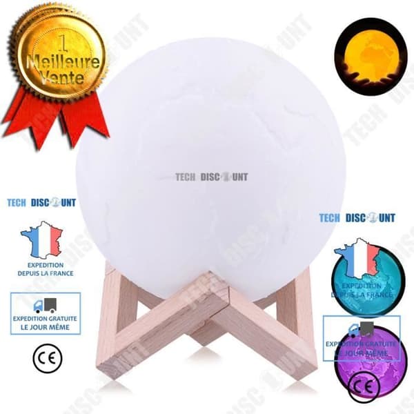 TD® jordglob LED-ljus geografi inredning jordgåva ljusgul belysningsstyrka boll