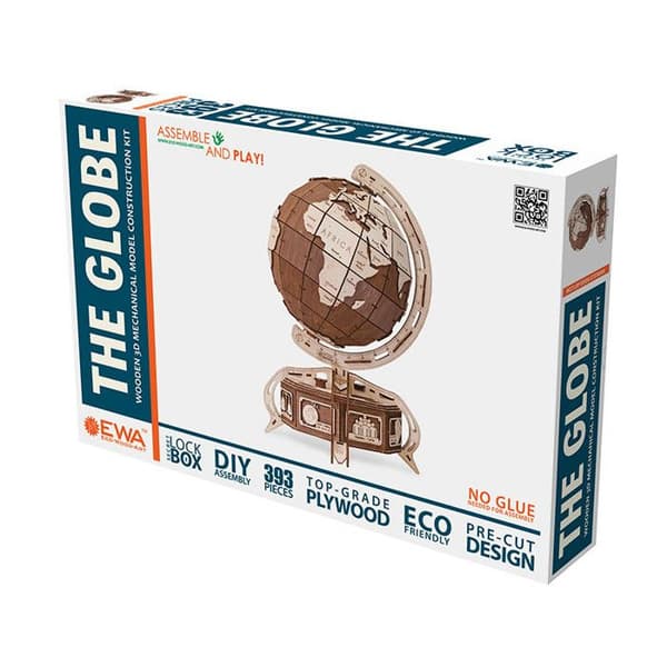 Trä 3D-modellsats - 25,1 cm Kinetic Globe