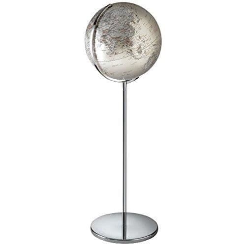 Mascagni Jordglob Jordglob D 42 x130h silverfärgad upplyst Kartografi morfologisk med relief - O1244