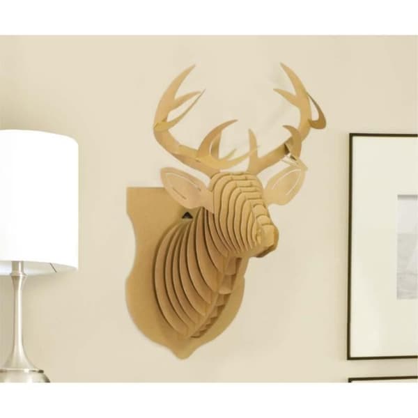 Papp trophé - MegaCrea - Älg att montera - 31 x 54 x 30 cm - Beige - Inredning