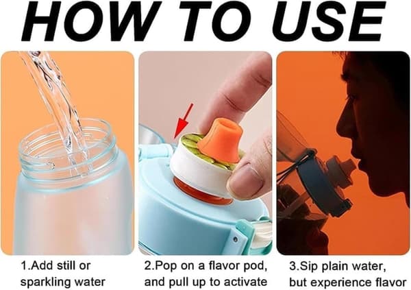 Air-Up ilmavesipullo 650ml – 7 makukapselia | 0 Sokeri ja tuoksuva | Kaltevuus sininen + Suptube