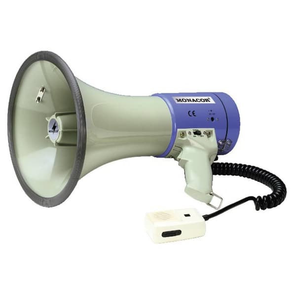 Monacor TM-27 Megafon integrerat ljud, med handmikrofon