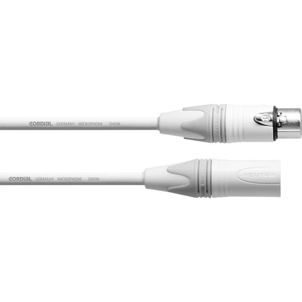 Cordial XLR Anslutningskabel [1x XLR-honkontakt - 1x XLR-hankontakt] 5.00 m Vit