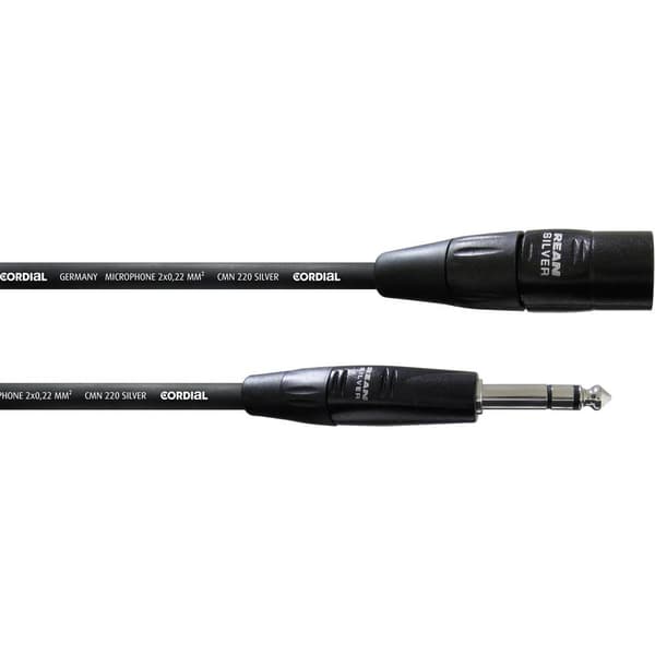 Cordial CIM 1,5 MV XLR Anslutningskabel [1x XLR-hankontakt - 1x Teleplugg 6.35 mm] 1.50 m Svart