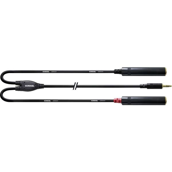 Cordial CFY 0,3 WGG Audio Y-adapter [1x Teleplugg 3.5 mm - 2x Telejack 6.35 mm] 30.00 cm Svart