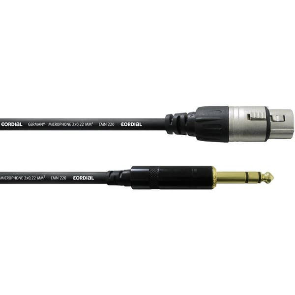 Cordial CFM 1,5 FV XLR Anslutningskabel [1x XLR-honkontakt - 1x Teleplugg 6.35 mm] 1.50 m Svart