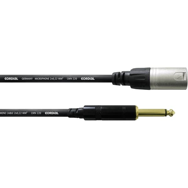 Cordial CCM 5 MP XLR Anslutningskabel [1x XLR-hankontakt - 1x Teleplugg 6.35 mm] 5.00 m Svart