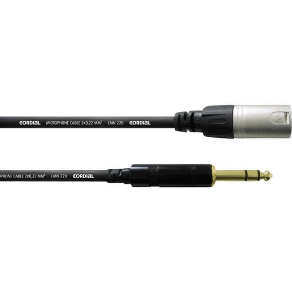 Cordial CFM 9 MV XLR Adapterkabel [1x XLR-hankontakt - 1x Teleplugg 6.35 mm] 9.00 m Svart