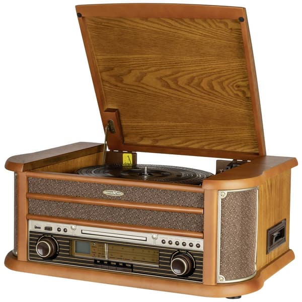 Reflexion HIF2002 Retro stereoanläggning FM, CD, Kassett, Skivspelare, USB Hölje i äkta trä, Inspelningsfunktion, inkl.