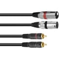 Miniatyrbild 1 av 2: Omnitronic 3022522B XLR Adapterkabel [2x XLR-kontakt 3-polig - 2x RCA-hane] 1.00 m Svart