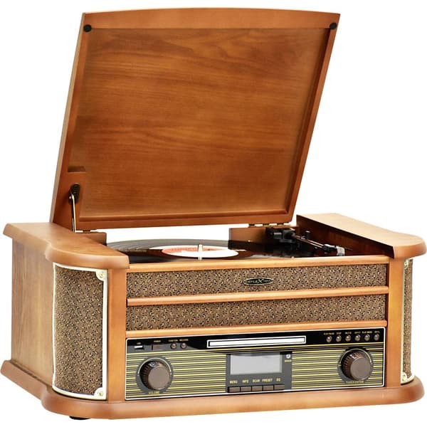 Reflexion HIF2002DAB Retro stereoanläggning DAB+, FM, CD, Kassett, Skivspelare, Bluetooth, USB Hölje i äkta trä, Inspel