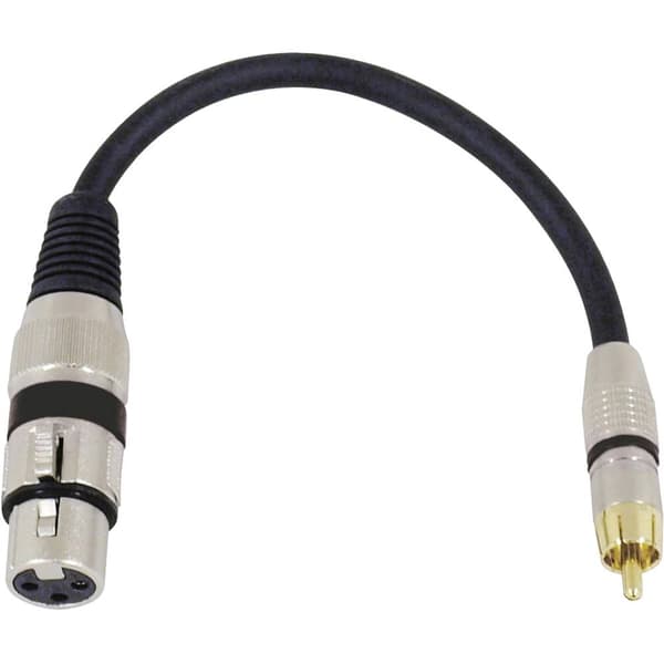 Omnitronic 3022075J XLR Adapterkabel [1x XLR-kontakt 3-polig - 1x RCA-hane] 0.15 m Svart