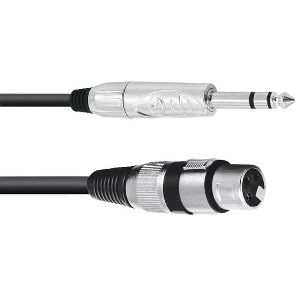 Omnitronic 30225182 XLR Adapterkabel [1x XLR-kontakt 3-polig - 1x Teleplugg 6,3 mm (stereo)] 2.00 m Svart