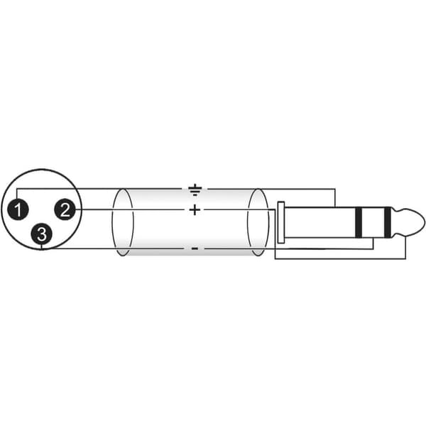 Omnitronic 30225196 XLR Adapterkabel [1x XLR-kontakt 3-polig - 1x Teleplugg 6,3 mm (stereo)] 2.00 m Svart