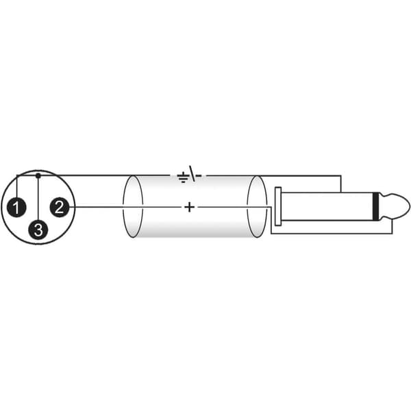 Omnitronic 3022519A XLR Adapterkabel [1x XLR-kontakt 3-polig - 1x Teleplugg: 6,3 mm (mono)] 0.90 m Svart