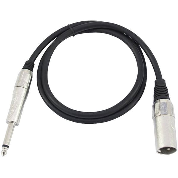 Omnitronic 3022519A XLR Adapterkabel [1x XLR-kontakt 3-polig - 1x Teleplugg: 6,3 mm (mono)] 0.90 m Svart