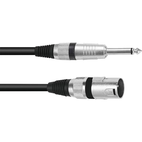 Omnitronic 3022519A XLR Adapterkabel [1x XLR-kontakt 3-polig - 1x Teleplugg: 6,3 mm (mono)] 0.90 m Svart