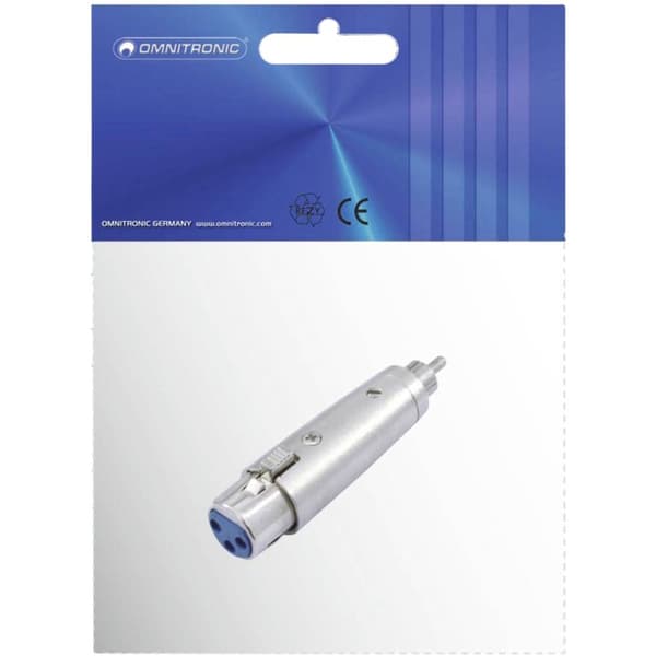 Omnitronic 30226560 XLR Adapter [1x RCA-hane - 1x XLR-kontakt 3-polig]