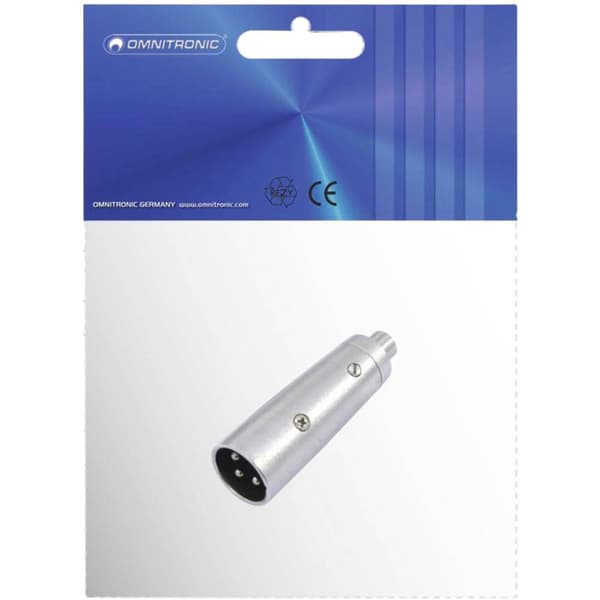 Omnitronic 30226566 XLR Adapter [1x RCA-hona - 1x XLR-kontakt 3-polig] Silver