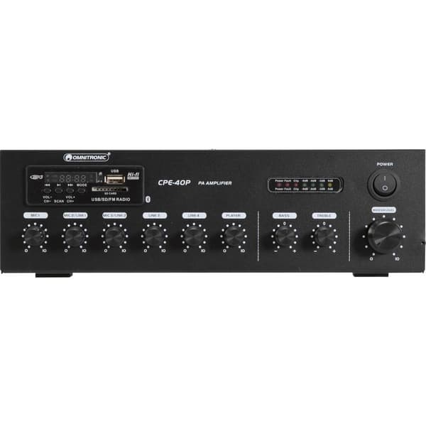 Omnitronic CPE-40P ELA ELA-förstärkare 40 W 4 kanaler 1 zon