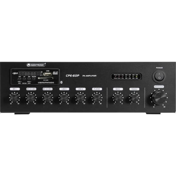 Omnitronic CPE-60P ELA ELA-förstärkare 60 W 4 kanaler 1 zon
