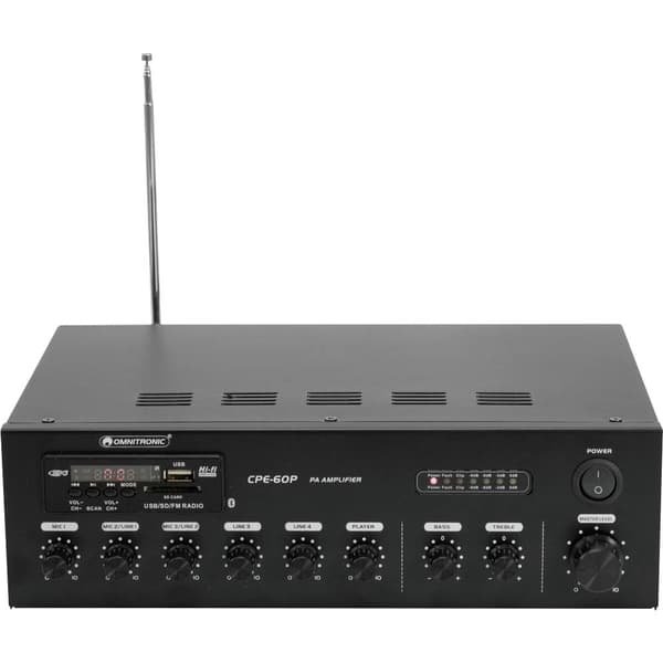 Omnitronic CPE-60P ELA ELA-förstärkare 60 W 4 kanaler 1 zon