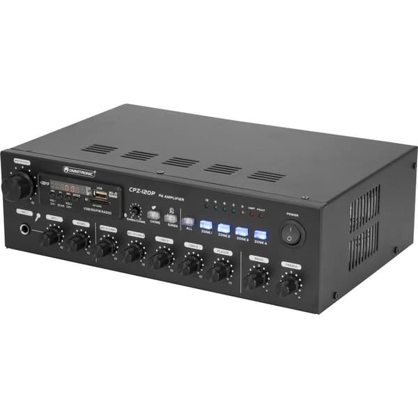 Omnitronic CPZ-120P ELA ELA-förstärkare 120 W 4 kanaler 4 zoner