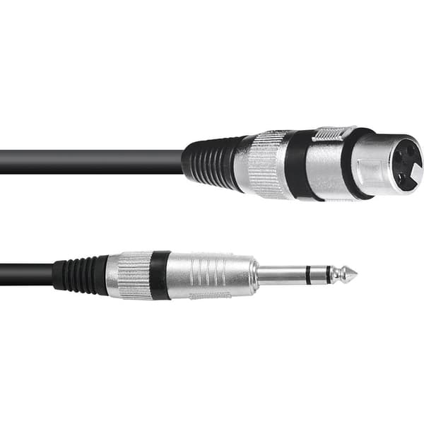 Omnitronic 30225195 XLR Adapterkabel [1x XLR-kontakt 3-polig - 1x Teleplugg 6,3 mm (stereo)] 0.90 m Svart
