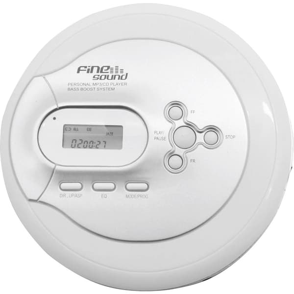 FineSound FS2 Bärbar CD-spelare CD, CD-R, CD-RW, MP3 Batteri-laddningsfunktion, uppladdningsbart Vit