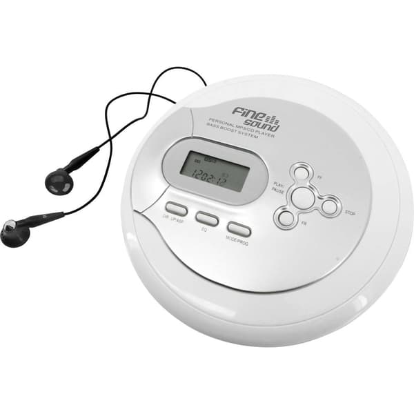 FineSound FS2 Bärbar CD-spelare CD, CD-R, CD-RW, MP3 Batteri-laddningsfunktion, uppladdningsbart Vit